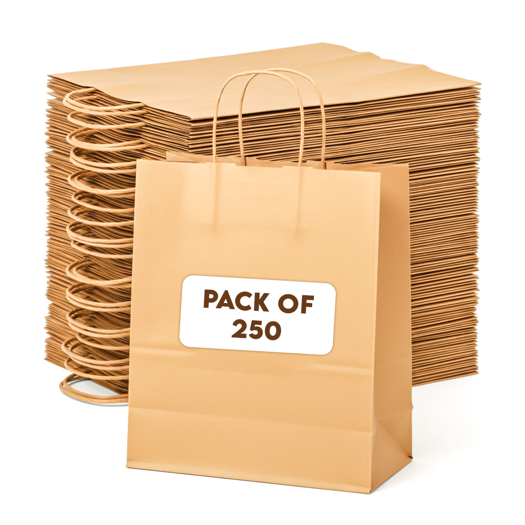 Paper carry bag brown - twisted handle pack of 250