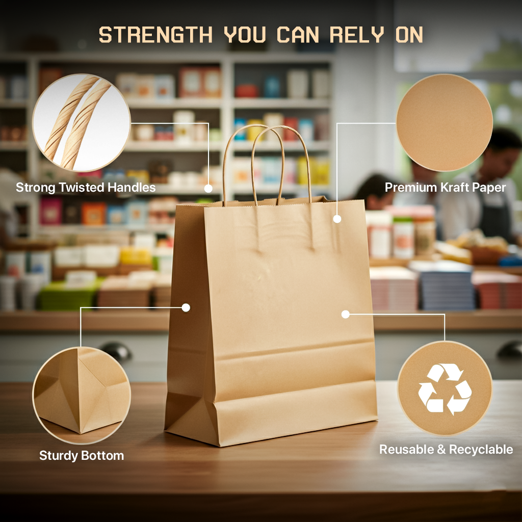 Papiertragetasche braun - gedrehter Henkel