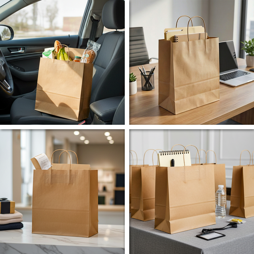 Paper carry bag brown - twisted handle pack of 250