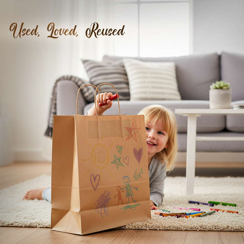 Papiertragetasche braun - gedrehter Henkel